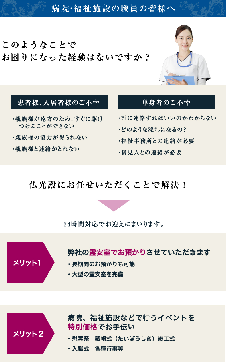 病院・福祉施設の職員の皆様へ