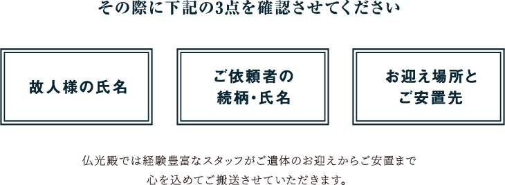 その際に下記の3点を確認させてください