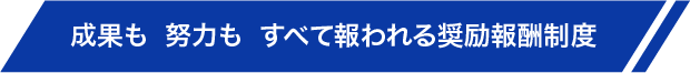 成果も、努力も。すべて報われる奨励報酬制度